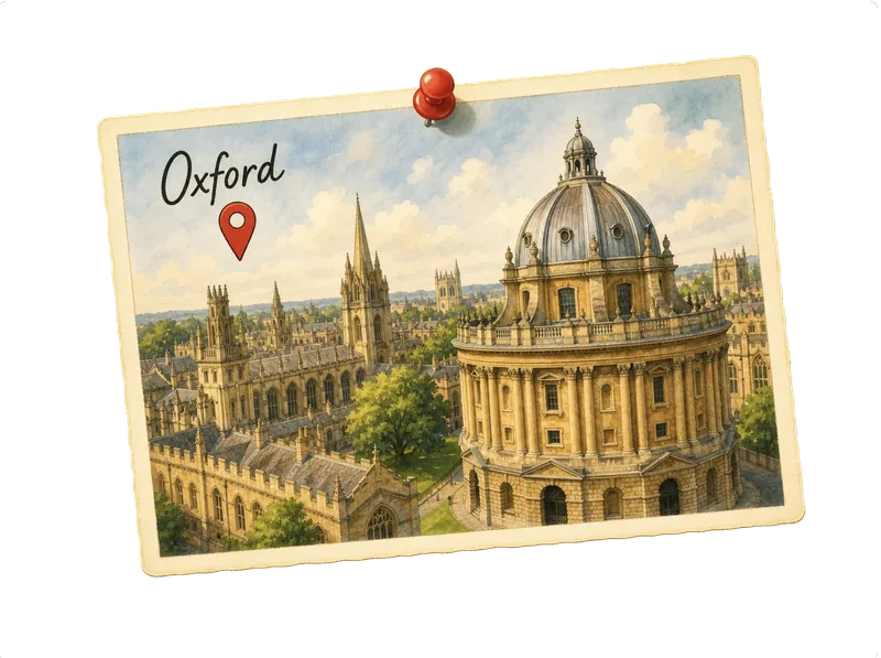 Map of Oxford — central studio location